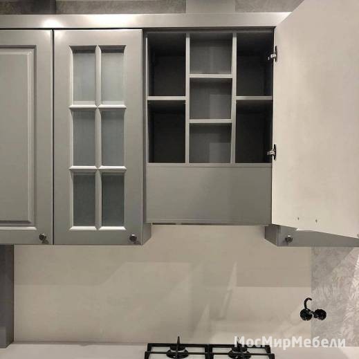 Шкаф для кухни со стеклов