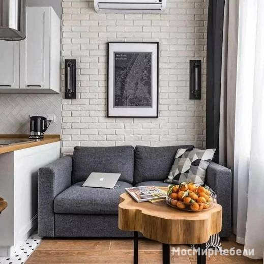 Серый диван для кухни