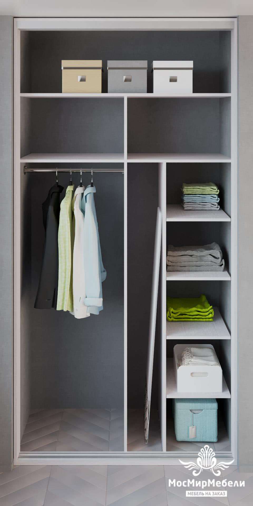 Пример внутреннего наполнения шкафов-купе и гардеробных
